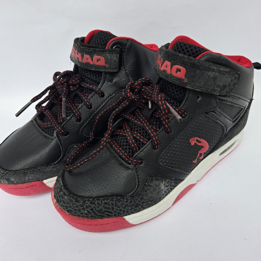 Shaq High Tops Youth Size 3 Basketball Shoes Sneakers Black/white/red Kid Sports